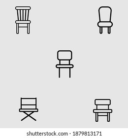 chair outline icon isolated vector illustration