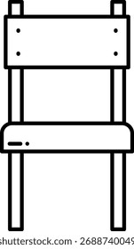 Vector aislado del icono del contorno de la silla