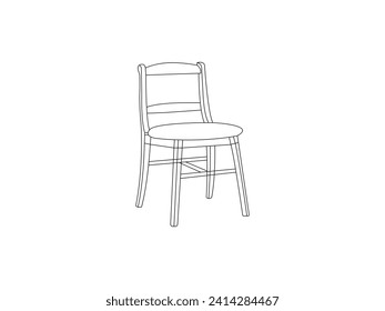 Guión del icono de la Silla. Silla Esbozo aislado sobre fondo blanco. Ilustración vectorial