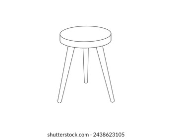 Chair Outline icon vector. Chair Outline isolated white background. Vector Illustration