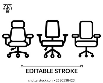 Chair outline, Office chair icon, Office chair on a white background