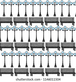 chair park with lamp pattern