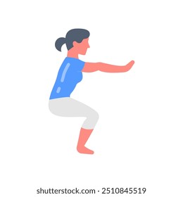 Iconos planos de la pose de la silla, Ilustración vectorial