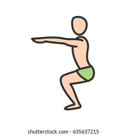 Chair Pose Straight Arms