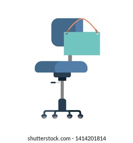 chair with poster hanging icon
