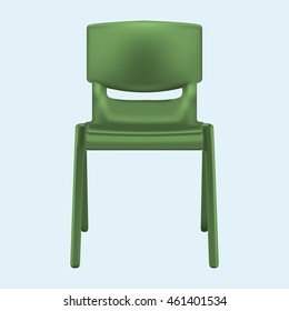 chair realistic template. Vector realistic stationery mock up, isolated on blue background.  Vector Image. school and office supplies.