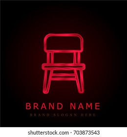 Chair red chromium metallic logo