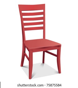 Chair Red Classic Detailed Vector Illustration