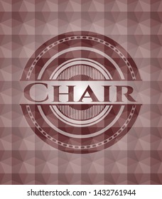 Chair red geometric pattern emblem. Seamless.