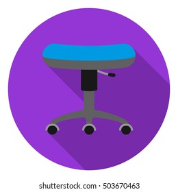 Chair rolling icon in flat style isolated on white background. Tattoo symbol stock vector illustration.