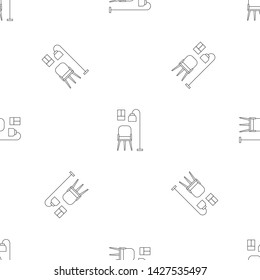 Chair and room lamp pattern seamless vector repeat geometric for any web design