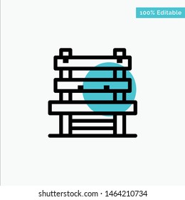 Chair, Room, Station, Waiting turquoise highlight circle point Vector icon. Vector Icon Template background