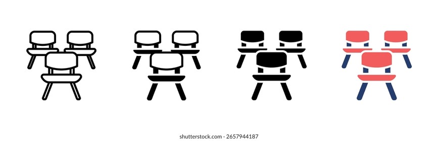 Chair Row icon sheet multiple style collection