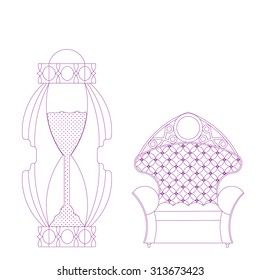 chair and sand watch for home