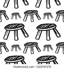 chair seamless pattern isolated on white background