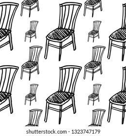 chair seamless pattern isolated on white background