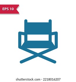 Chair, Seat, Director's Chair Vector Icon. Professional Pixel-aligned Icon In Glyph Style.