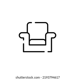 Chair, Seat Dotted Line Icon Vector Illustration Logo Template. Suitable For Many Purposes.