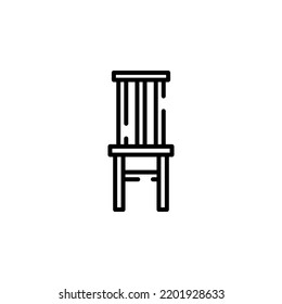 Chair, Seat Dotted Line Icon Vector Illustration Logo Template. Suitable For Many Purposes.