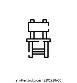 Chair, Seat Dotted Line Icon Vector Illustration Logo Template. Suitable For Many Purposes.