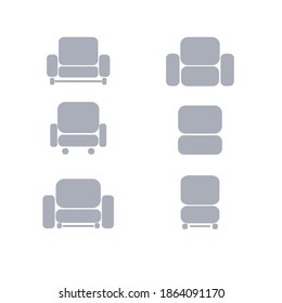 chair set in gray minimalism. flat vector