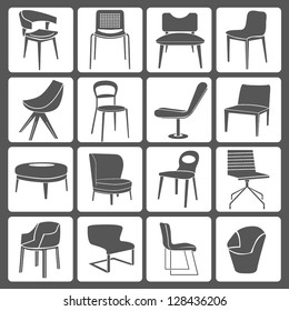 chair set, icon set