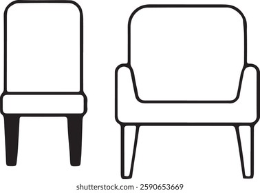 Chair set vector art illustration design.