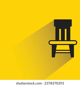 chair with shadow on yellow background