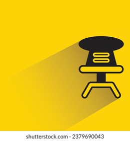 chair with shadow on yellow background
