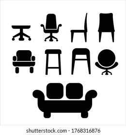 Chair shofa vector logo icon illustration simple modern