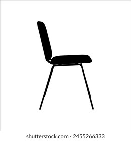 Chair side view silhouette isolated on white background. Chair icon vector illustration.