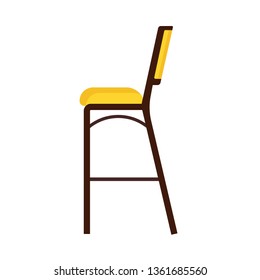 Chair side view vector icon furniture illustration isolated white. Interior seat office symbol. x sofa stool living room