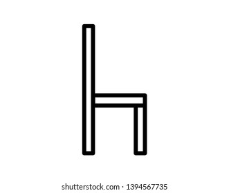 Chair side view vector icon furniture illustration isolated white. Modern sofa stool living room - Vector 