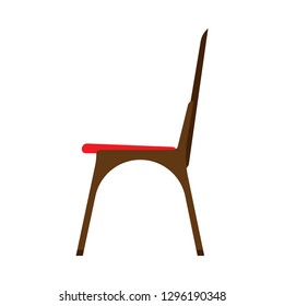 Chair side view wooden vector icon. Office comfortable symbol relaxation furniture equipment