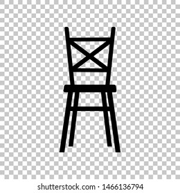 Chair sign. Black icon on transparent background. Illustration.