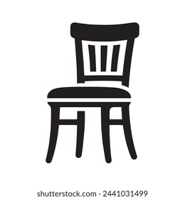 Chair Silhouette - Basic Furniture Outline on White Background