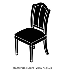 chair silhouette black color vector image