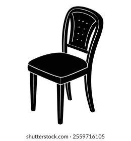 chair silhouette black color vector image