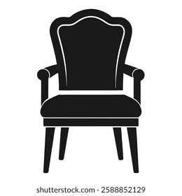 Chair silhouette icon isolated on white