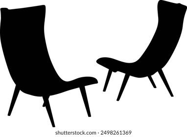 Chair Silhouette isolated on vector illustration. Chair Icon, logo, vector. Chair image or vector illustration. 