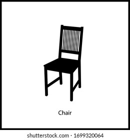 chair silhouette. Isolated on a white background. Vector.