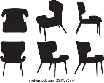 chair silhouette from many angles