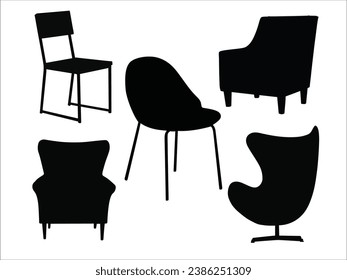 Chair silhouette on white background svg