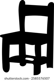 chair silhouette on white background vector