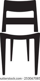 Chair Silhouette Vector Art illustration on white Background