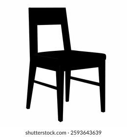 Chair Silhouette vector art white background 