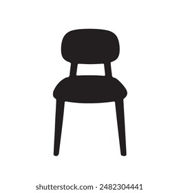 Chair silhouette vector illustration. Black and white minimalist.