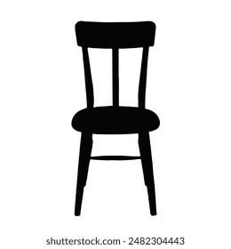 Chair silhouette vector illustration. Black and white minimalist.