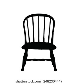 Chair silhouette vector illustration. Black and white minimalist.