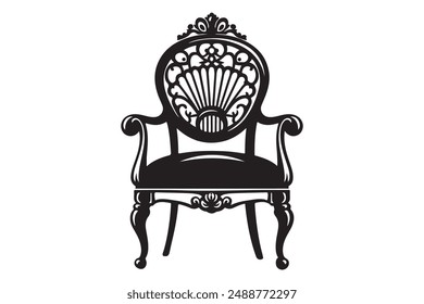 A Chair silhouette vector isolated on a white background